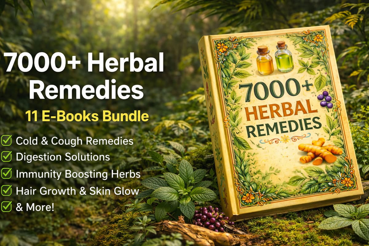 7,000+ Herbal Remedies digital book bundle cover